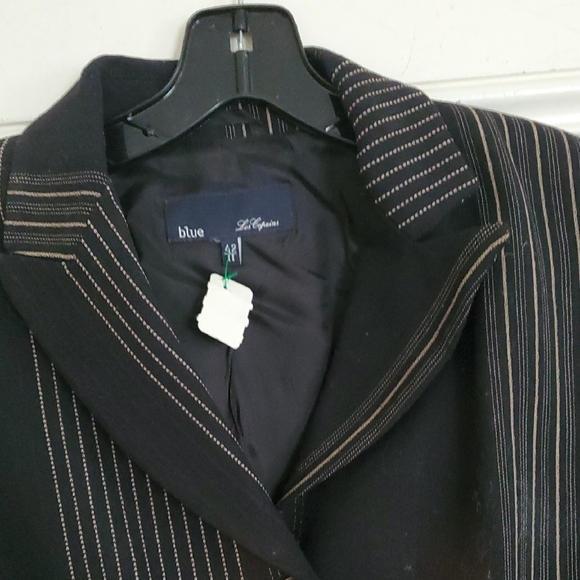 Les Copains Women's Black Pinstripe Blazer - Picture 2 of 6